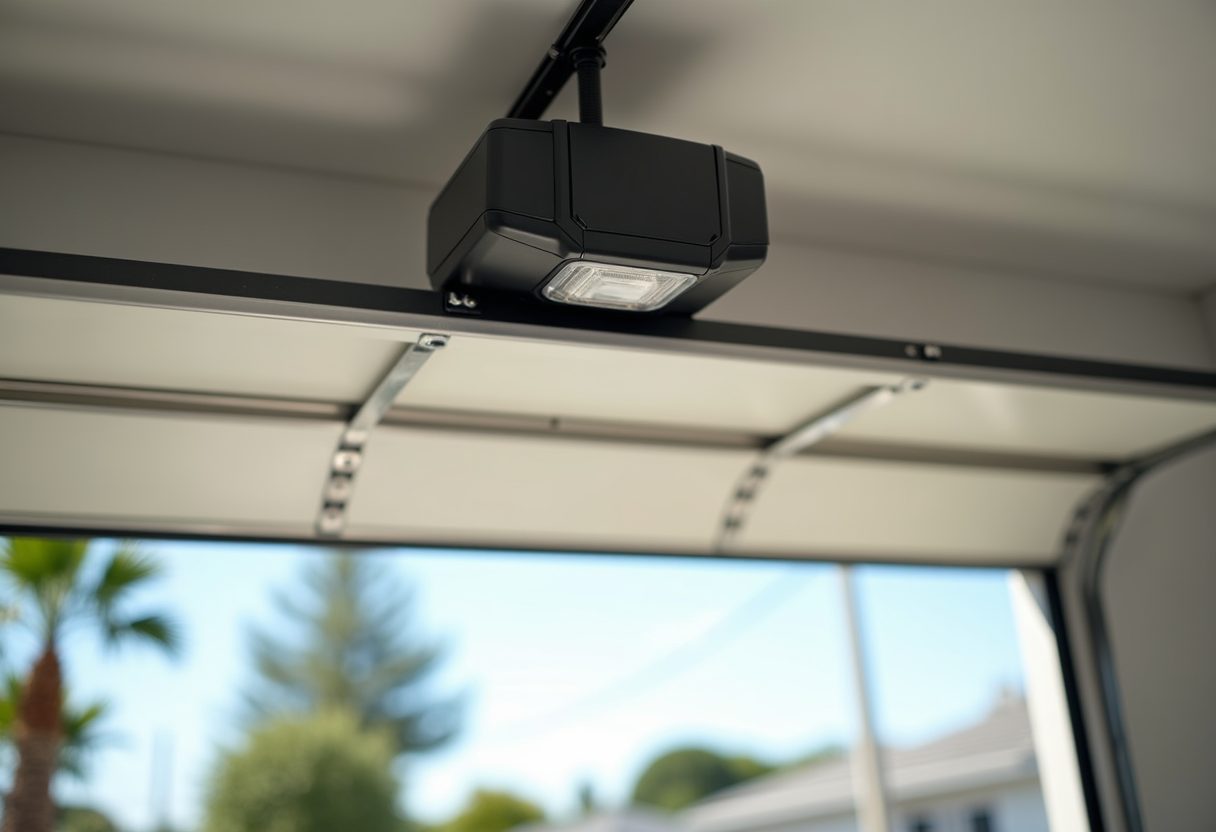 New garage door opener and rail installed — Arundel